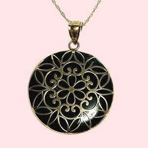 10K Black Onyx Necklace